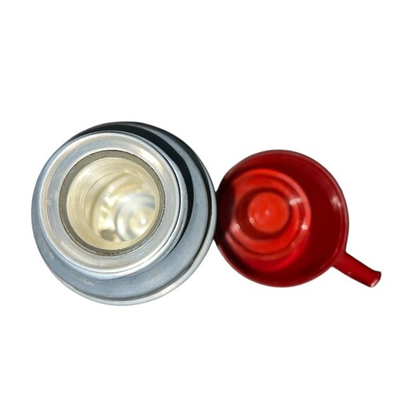 Walt Disney Mickey Mouse Club Vintage Aladdin Metal Thermos With Red Lid & Handl - Picture 8 of 8